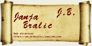 Janja Bralić vizit kartica